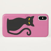 BLACK CAT PINK IPHONE CASE (Achterkant (horizontaal))