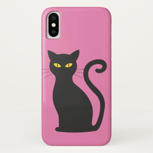 BLACK CAT PINK IPHONE CASE (Achterkant)