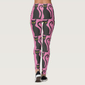 BLACK CAT PINK YOGA PANTS LEGGINGS (Achterkant)