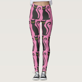 BLACK CAT PINK YOGA PANTS LEGGINGS