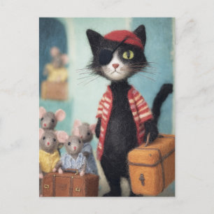 Black Cat Pirate en de muizen Briefkaart