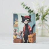 Black Cat Pirate en de muizen Briefkaart (Staand voorkant)