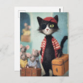 Black Cat Pirate en de muizen Briefkaart (Voorkant / Achterkant)