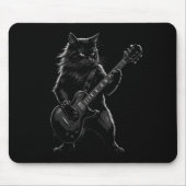 Black Cat Playing Electric Guitar Gothic Rocker  Muismat (Voorkant)
