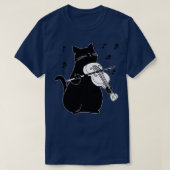 Black Cat Playing Violin Funny Musician Gift T-shirt (Design voorkant)
