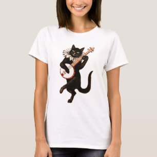Black Cat Plays Banjo T-shirt