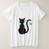 Black Cat Plus Size T-Shirt (Design voorkant)