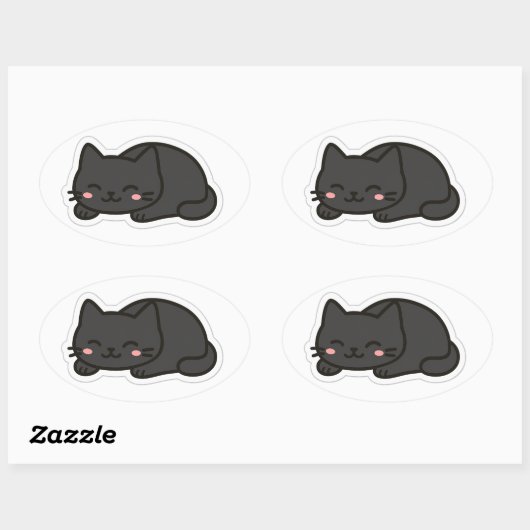 Black Cat PNG Sticker – Cute Kawaii Cat Loaf (Vel)