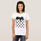 Black cat Polka dot T shirt (Voorkant volledig)