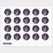 Black Cat & POlka Dots - katachtige stickers (Vel)