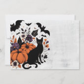 Black Cat pompoenen bruiloft Kaart (Achterkant)