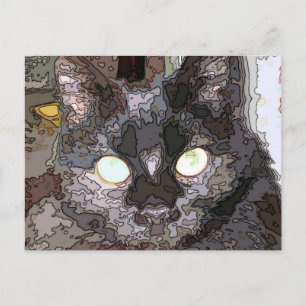 Black Cat Pop Art Briefkaart