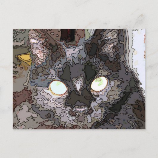 Black Cat Pop Art Briefkaart (Voorkant)