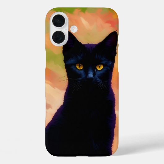 Black Cat Pop Art IPhone Case Kat (Achterkant)