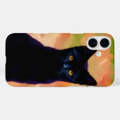 Black Cat Pop Art IPhone Case Kat (Achterkant (horizontaal))