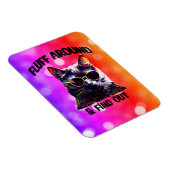 Black Cat Pop Art: pluis rond & zoek uit Magneet (Rechterzijde)