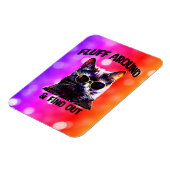 Black Cat Pop Art: pluis rond & zoek uit Magneet (Linkerzijde)