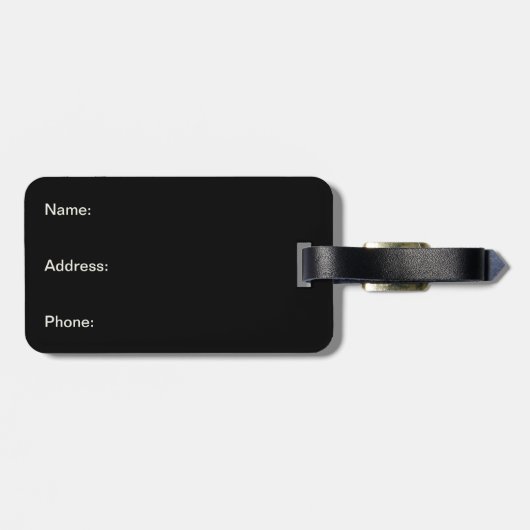 Black Cat Portrait Bagagelabel (Achterkant horizontaal)