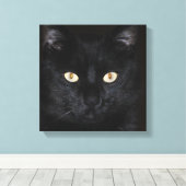 Black Cat Portrait Canvas Afdruk (Insitu (Houten vloer))