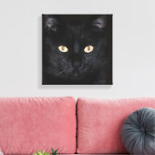 Black Cat Portrait Canvas Afdruk (Insitu (Woonkamer))