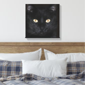 Black Cat Portrait Canvas Afdruk (Insitu (Slaapkamer))