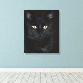 Black Cat Portrait Canvas Afdruk (Insitu (Houten vloer))