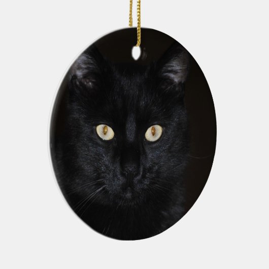 Black Cat Portrait Keramisch Ornament (Rechts)