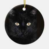 Black Cat Portrait Keramisch Ornament (Voorkant)