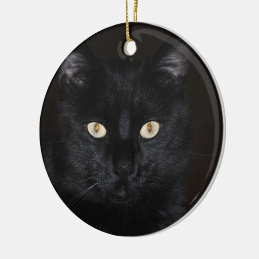 Black Cat Portrait Keramisch Ornament (Links)