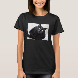 Black Cat Portrait T-shirt