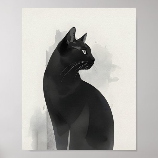 Black Cat Portrait Wall Art Perfect Gift  Poster (Voorkant)