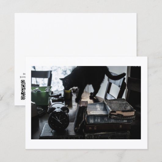 Black Cat Postcard Print by JH Thornton Briefkaart (Voorkant / Achterkant)