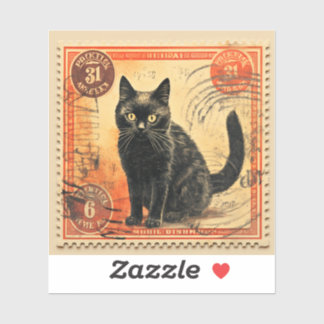 Black Cat postzegel Een op maat gesneden vinyl Sti Sticker