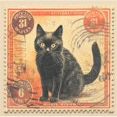 Black Cat postzegel Een op maat gesneden vinyl Sti Sticker (Voorkant)