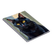 Black Cat | Pretty Kitten Watercolor Notitieboek (Rechterzijde)