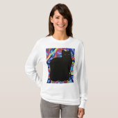 Black Cat Psychedelic Maureen Girard Kleurrijk T-shirt (Voorkant volledig)
