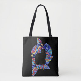 Black Cat Psychedelic Maureen Girard Kleurrijk Tote Bag