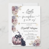 Black Cat Pumpkin Bow Flowers Baby shower Kaart (Voorkant)