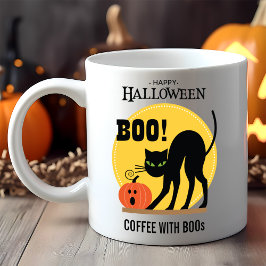 Black Cat Pumpkin Coffee met Boos Halloween Koffiemok