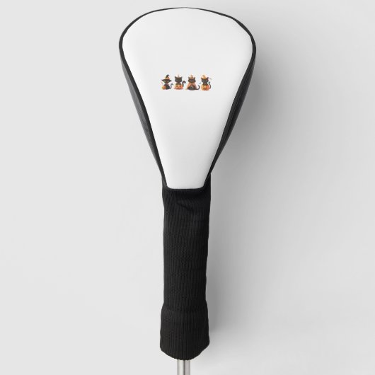Black Cat Pumpkin Golfheadcover (Voorkant)