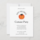 Black Cat Pumpkin Halloween Kaart (Voorkant)