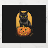 Black Cat Pumpkin Halloween Kostuum voor Vrouwen M Sparkling Wijnetiket (Enkel label)