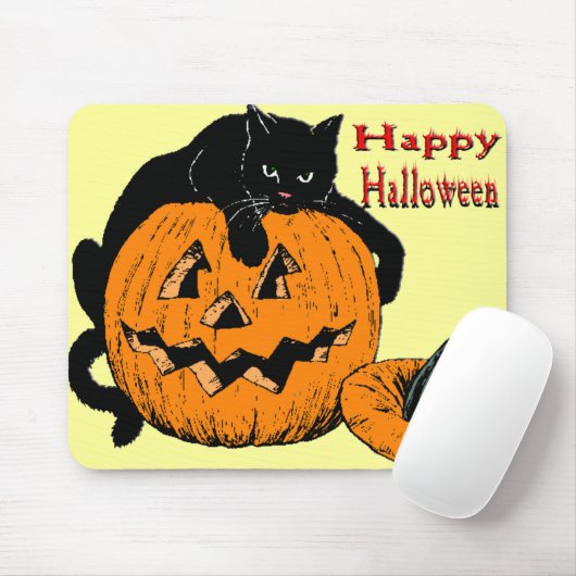 Black Cat Pumpkin Muismat (Met muis)