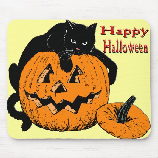 Black Cat Pumpkin Muismat (Voorkant)
