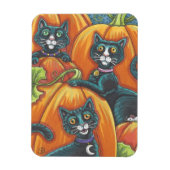 Black Cat Pumpkin Patch Halloween Magnet Holiday Magneet (Verticaal)
