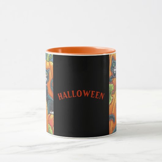 Black Cat Pumpkin Patch Halloween MOK (Midden)