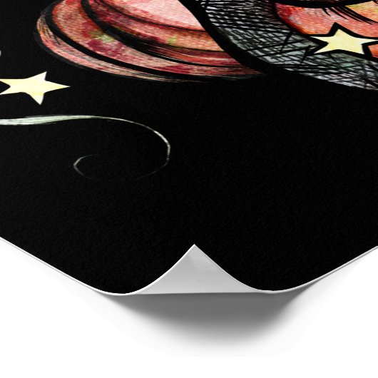 Black Cat Pumpkin Patch Moon Poster (Hoek)