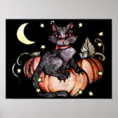 Black Cat Pumpkin Patch Moon Poster (Voorkant)