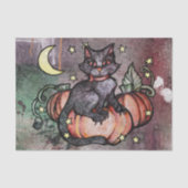 Black Cat Pumpkin Patch Moon Tissuepapier (Voorkant)