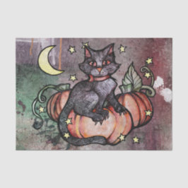 Black Cat Pumpkin Patch Moon Tissuepapier